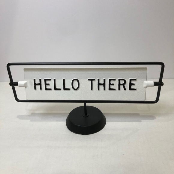 HEARTH & HAND “Hello There” “Miss You Already” Reversible Metal Sign - Picture 2 of 4